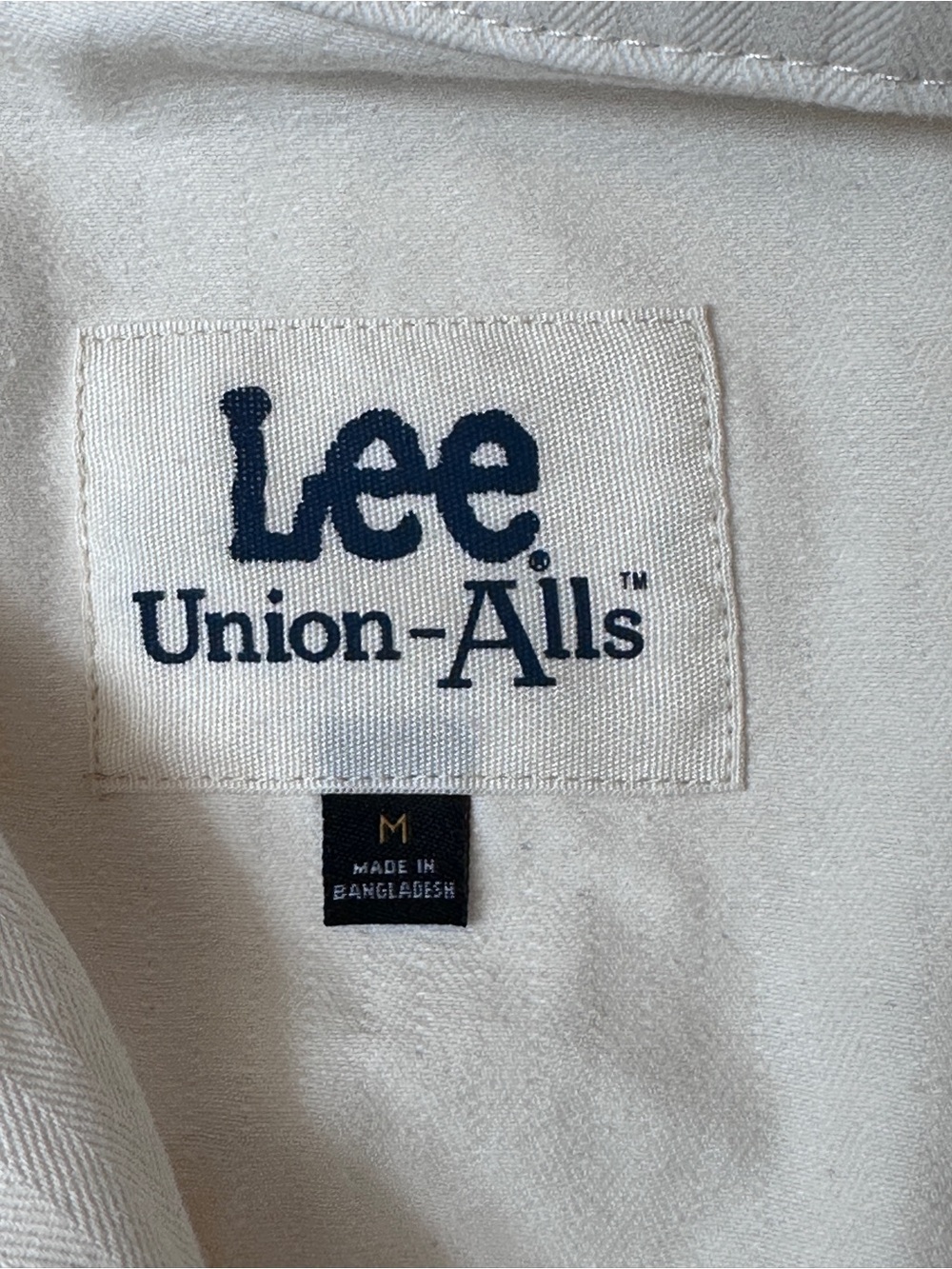 Lee Cream Cotton Utility Coveralls Jumpsuit Medium Workwear Vintage Style - Picture 3 of 8